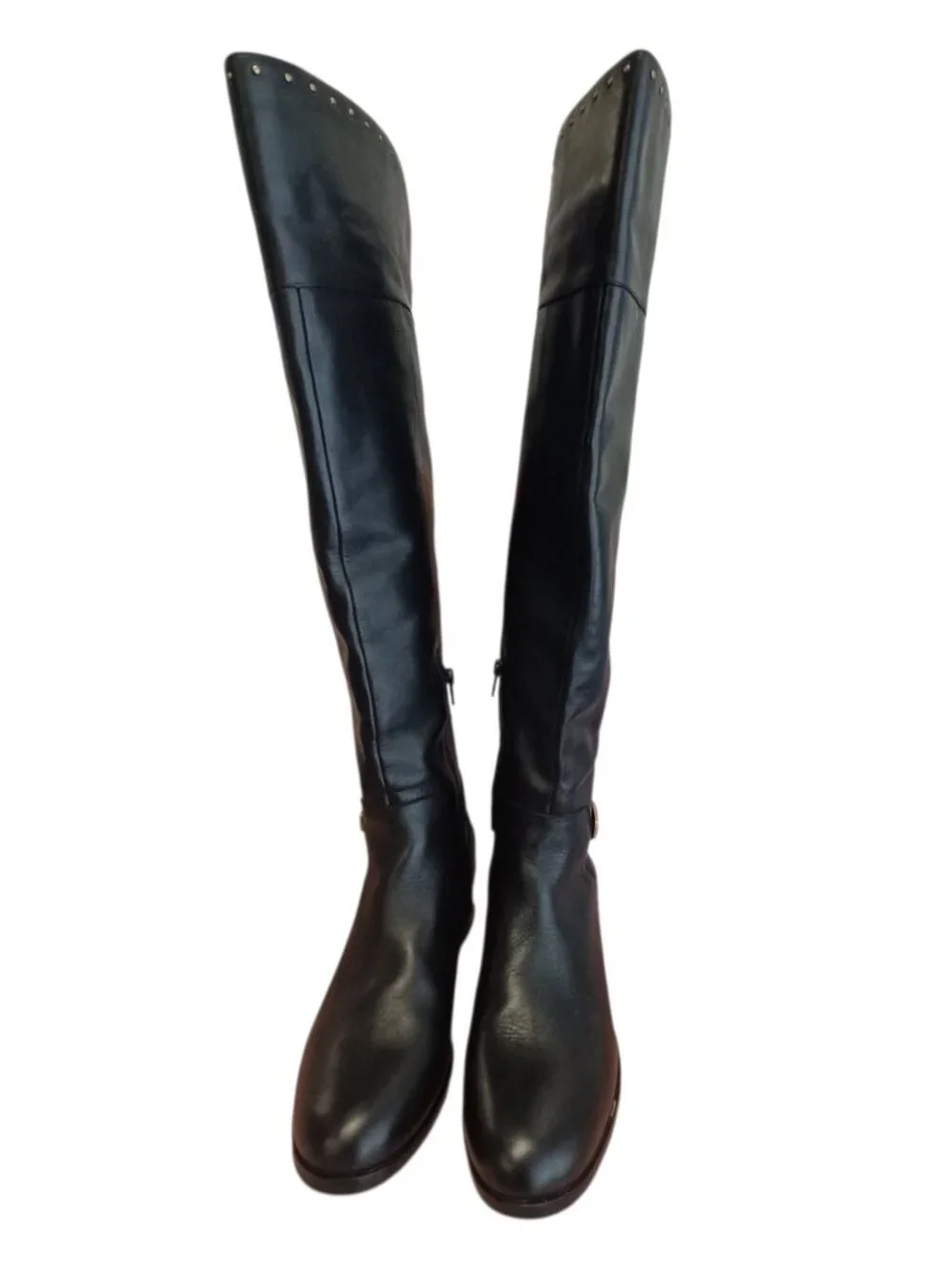 Vintage Gibson Latimer Leather Black Studded Over the Knee Riding Boots Size 9M